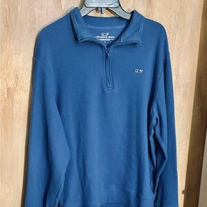 Vineyard Vines Men's Classic Blue 1/4 zip pullover